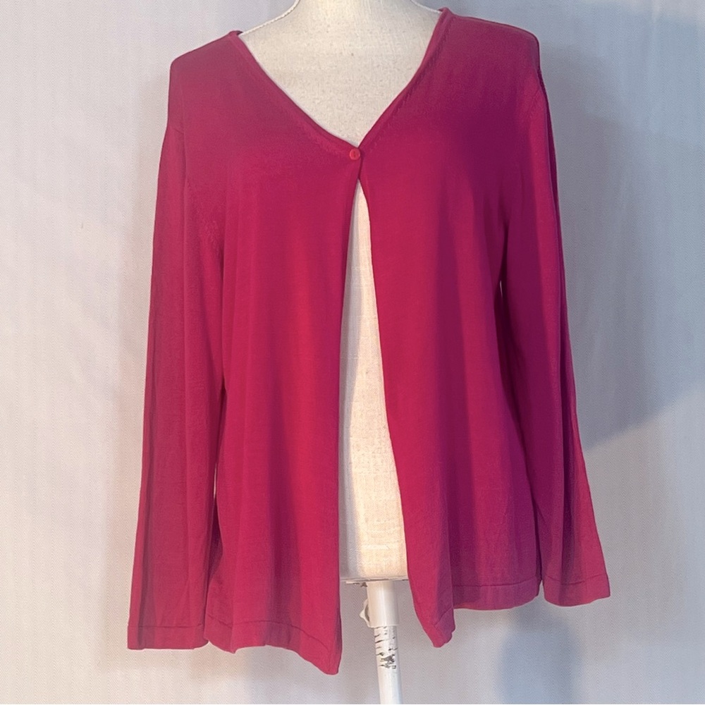 Pineapple Moon Pink Silk Blend Cardigan One Button XL👍